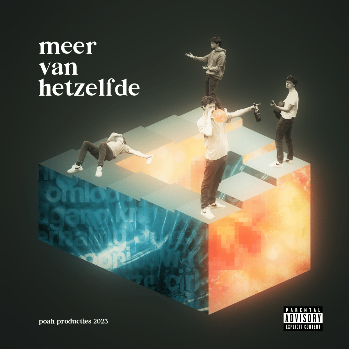 Cover art for the debut album 'meer van hetzelfde' by POAH (2023